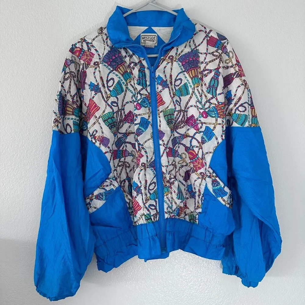 Vintage Westside Connection Women's (L) Jacket Windbreaker Y2K Blue - Picture 1 of 15